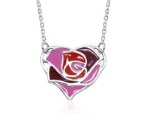 Sweetheart Roses Designed Silver Necklace SPE-3530